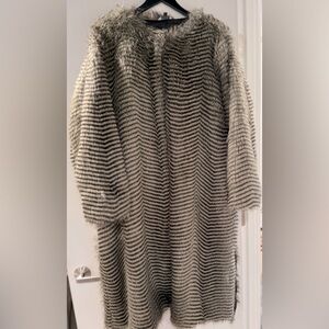 Plus size faux fur coat with tie waist size 22 us or 26 uk